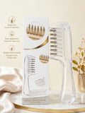Unisex Transparent Essential Oil and Serum Applicator Massage Comb with liquid Reservoir_Anti Drip Oil Applicator Comb for Hair Growth Treatment_Metal Ball Rolling Teeth Easy To Use Scalp Oiling Tool_Oil & Serum Applicator Comb For Men & Women